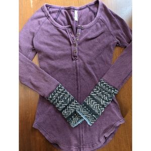 Free People Tops |  Free People Maroon Alpine Cuff Thermal